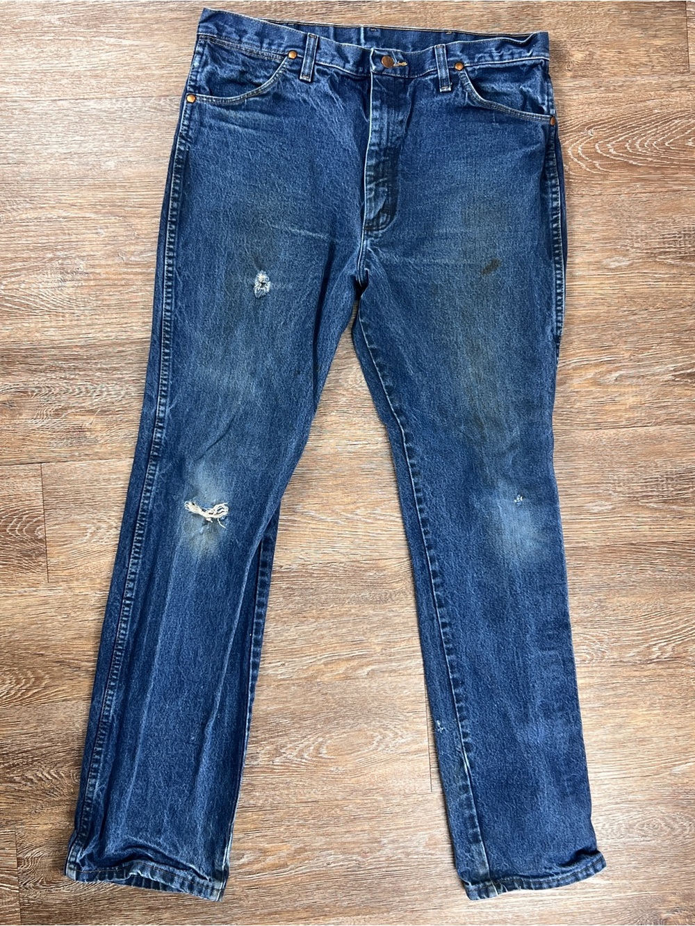 Wrangler 936PWD Cowboy Cut Slim Fit Jeans Distressed | Size: 36x34
